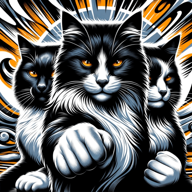 Badass Black and White Cats