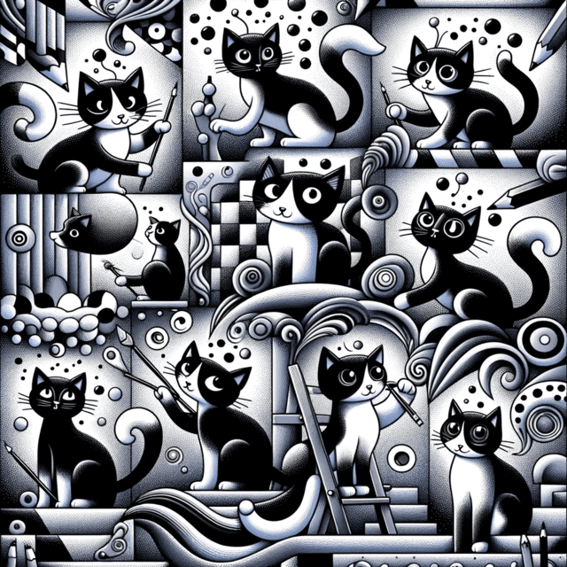 Creative Black and White Cats