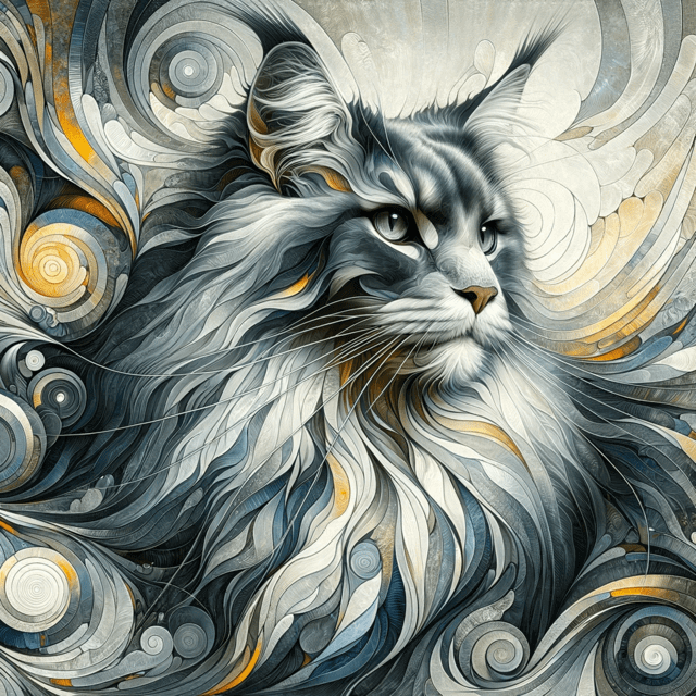 Gray Maine Coon Cats