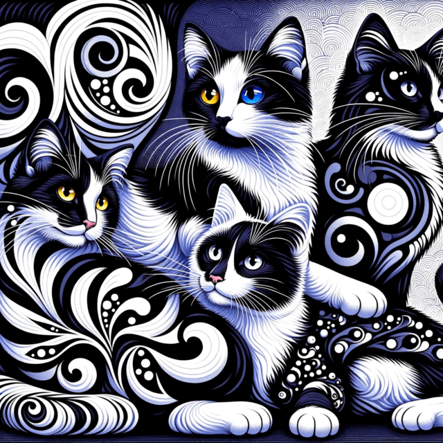 Unique Black and White Cats