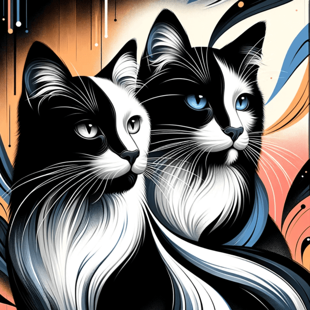 Unisex Black and White Cats